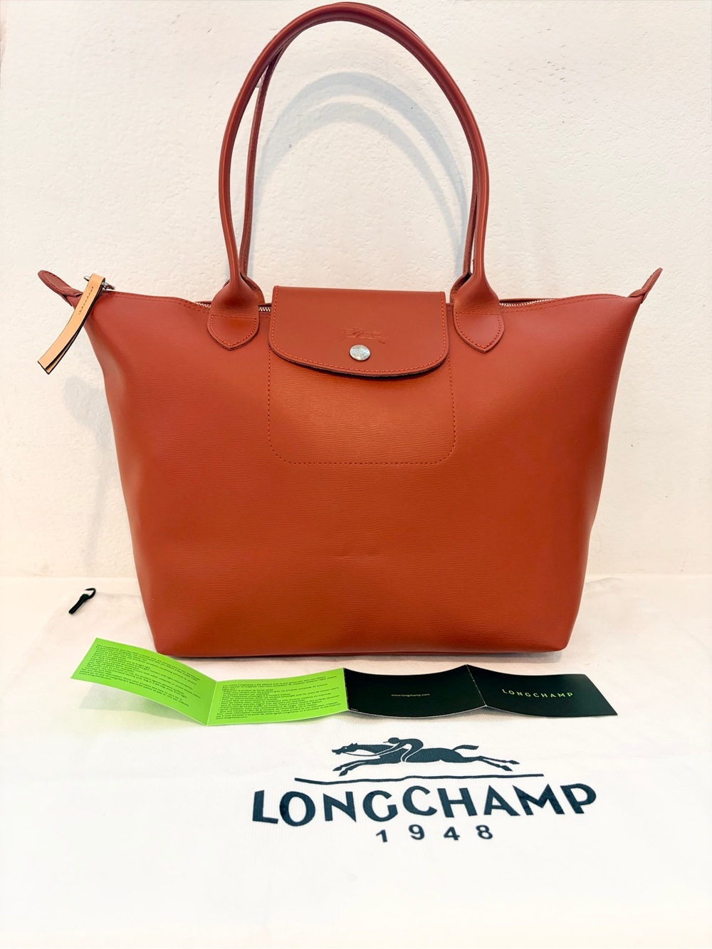 Authentic Longchamp Le Pliage City Medium Tote in Rust - Picture 11 of 15